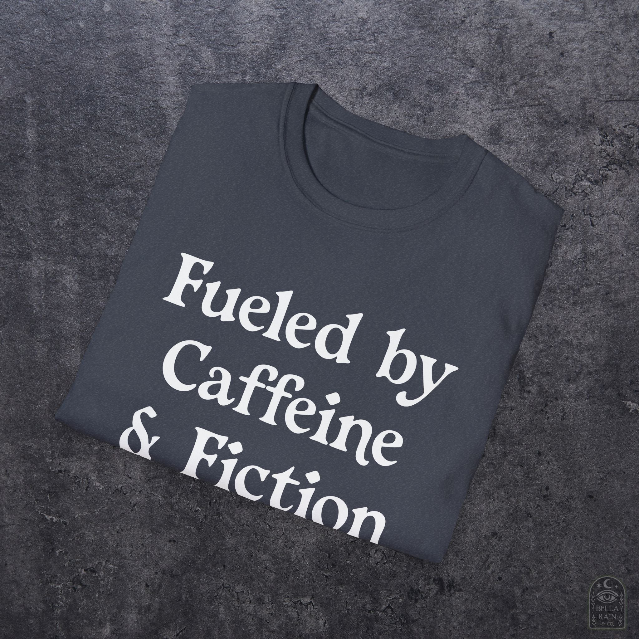 Fueled by Caffeine & Fiction Unisex Softstyle T-Shirt