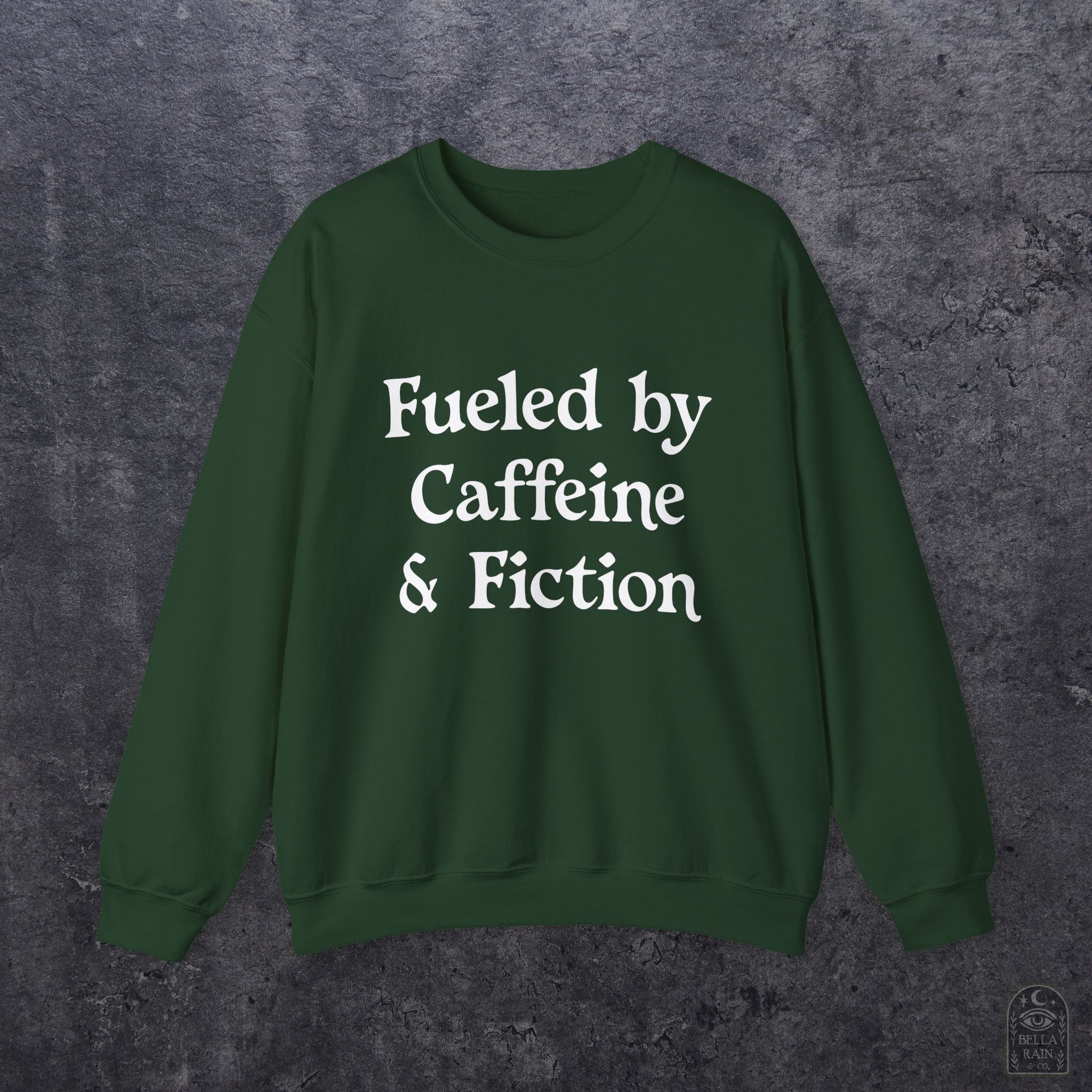 Fueled by Caffeine & Fiction  Crewneck Sweatshirt