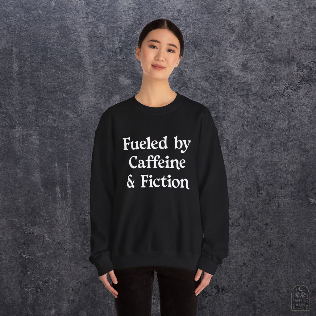 Fueled by Caffeine & Fiction  Crewneck Sweatshirt
