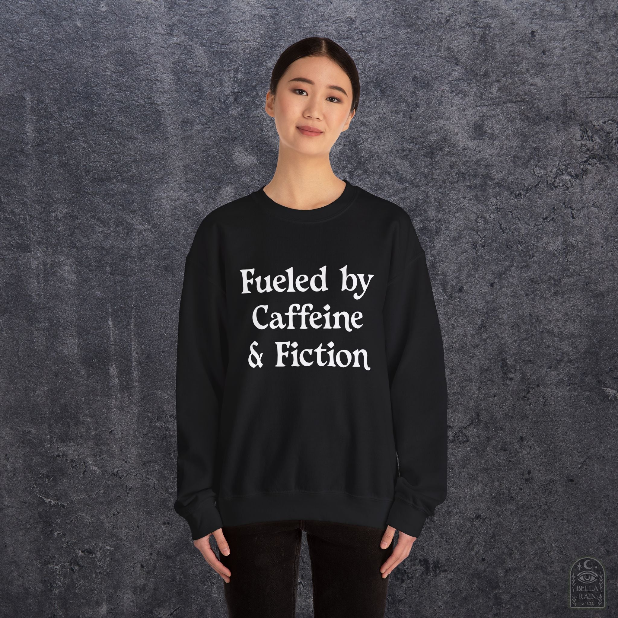 Fueled by Caffeine & Fiction  Crewneck Sweatshirt