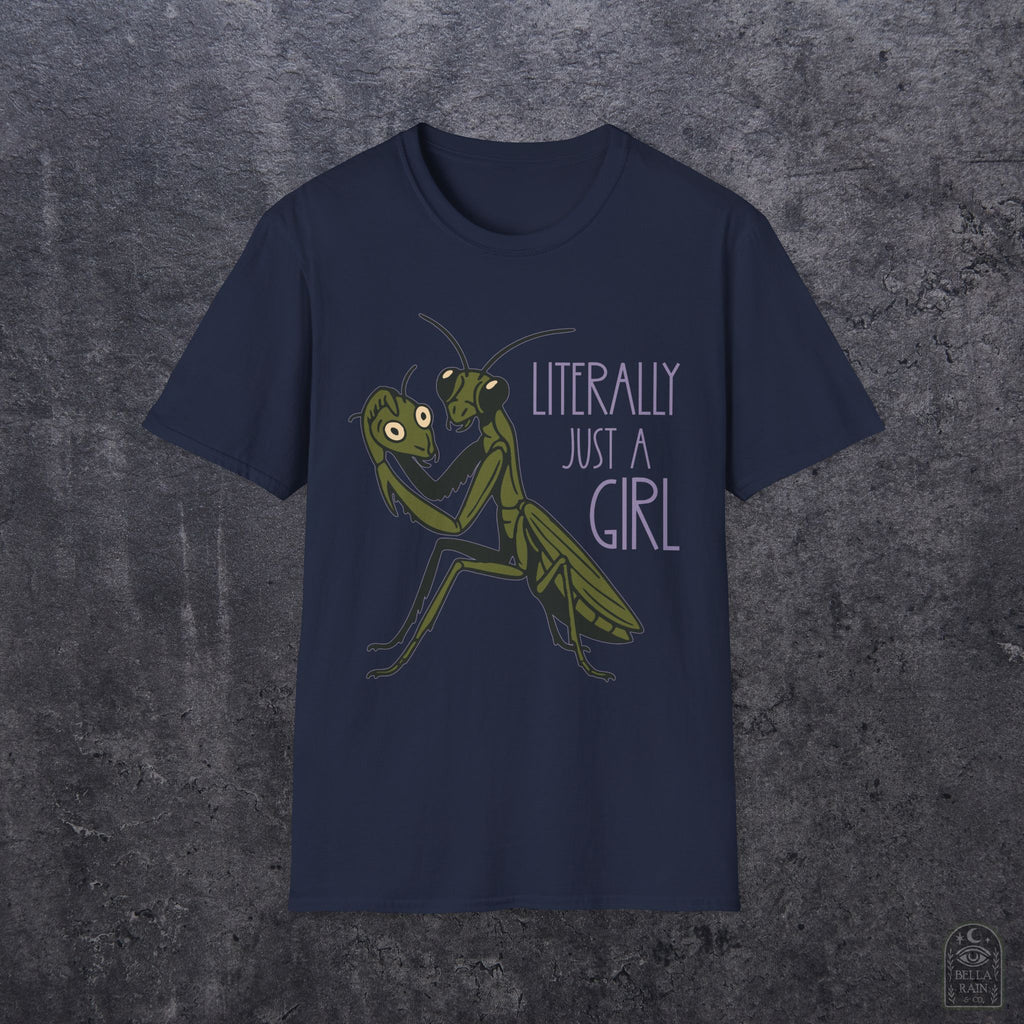 Praying Mantis Just a Girl Unisex Softstyle T-Shirt