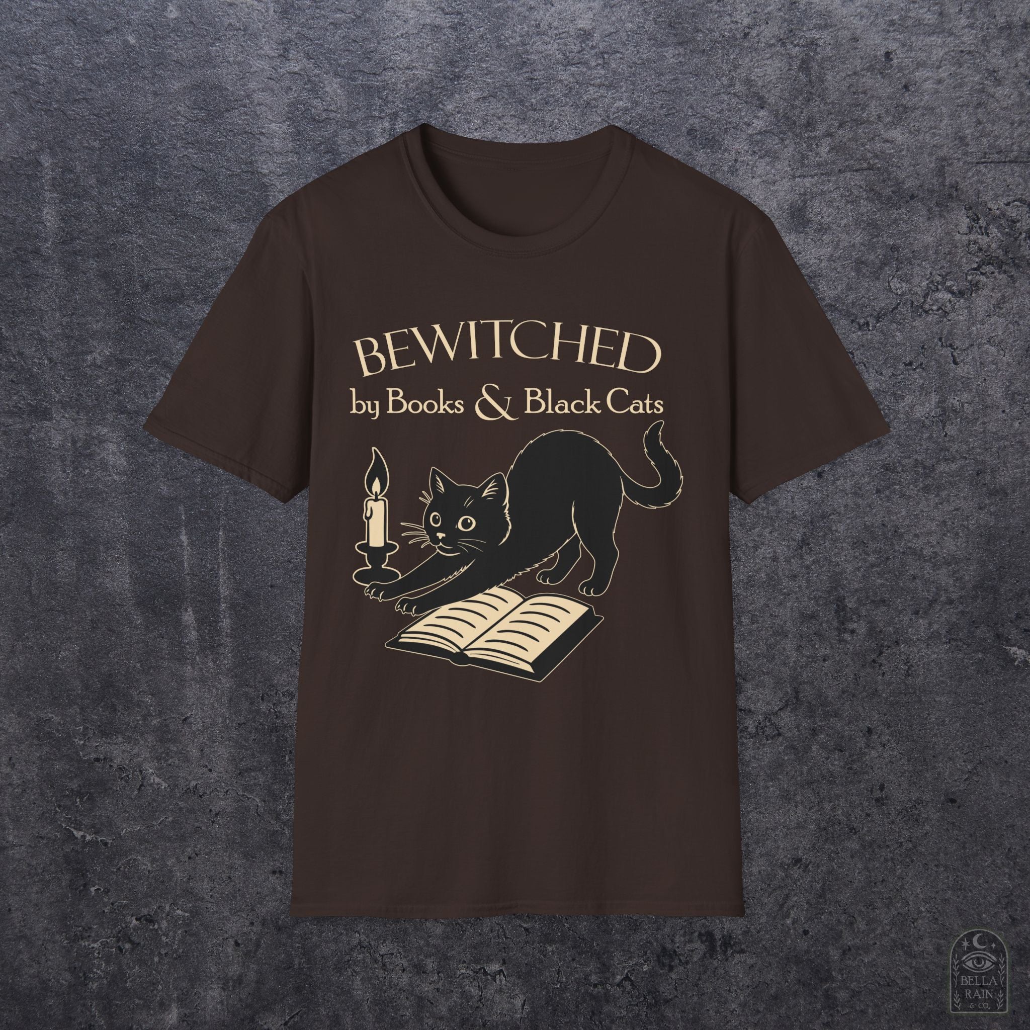 Bewitched by Books & Black Cats Unisex Softstyle T-Shirt