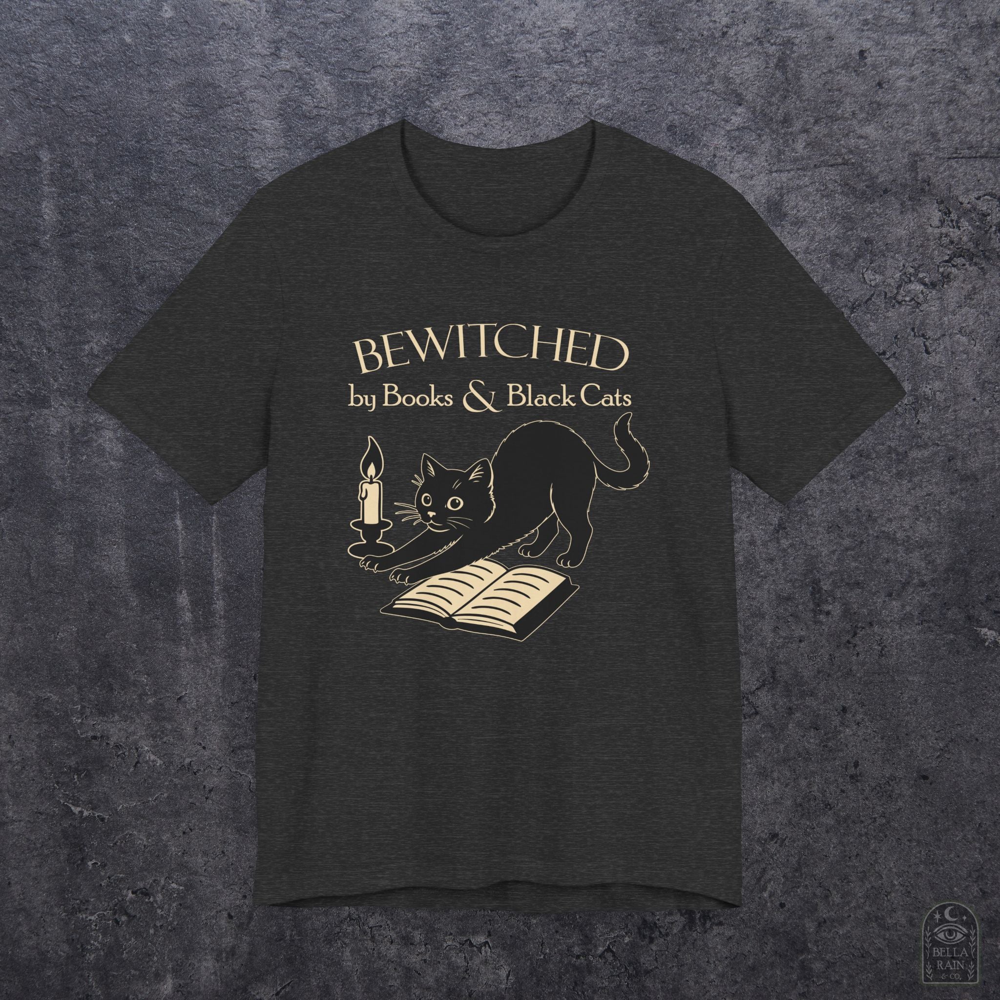 Bewitched by Books & Black Cats PREMIUM T-Shirt