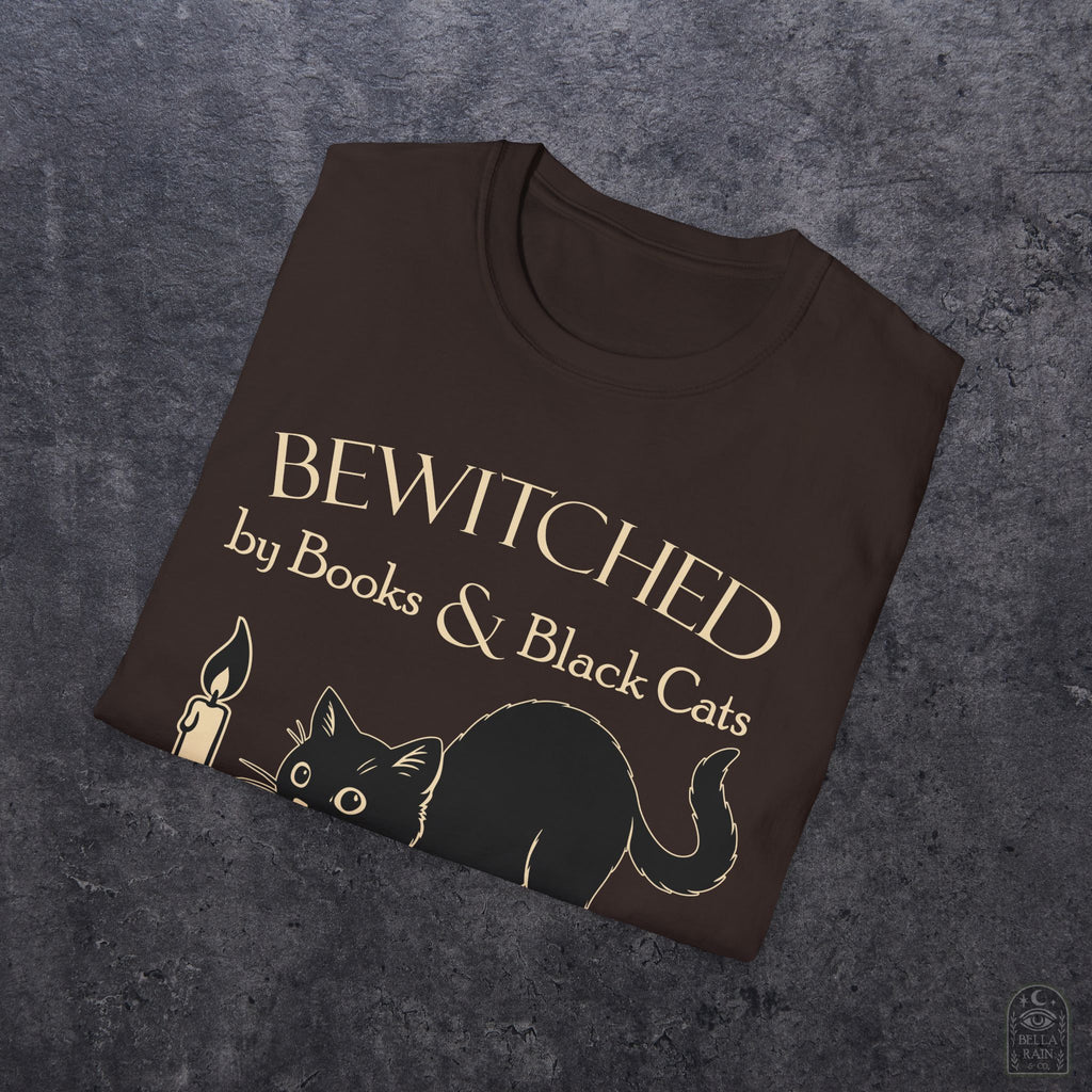 Bewitched by Books & Black Cats Unisex Softstyle T-Shirt