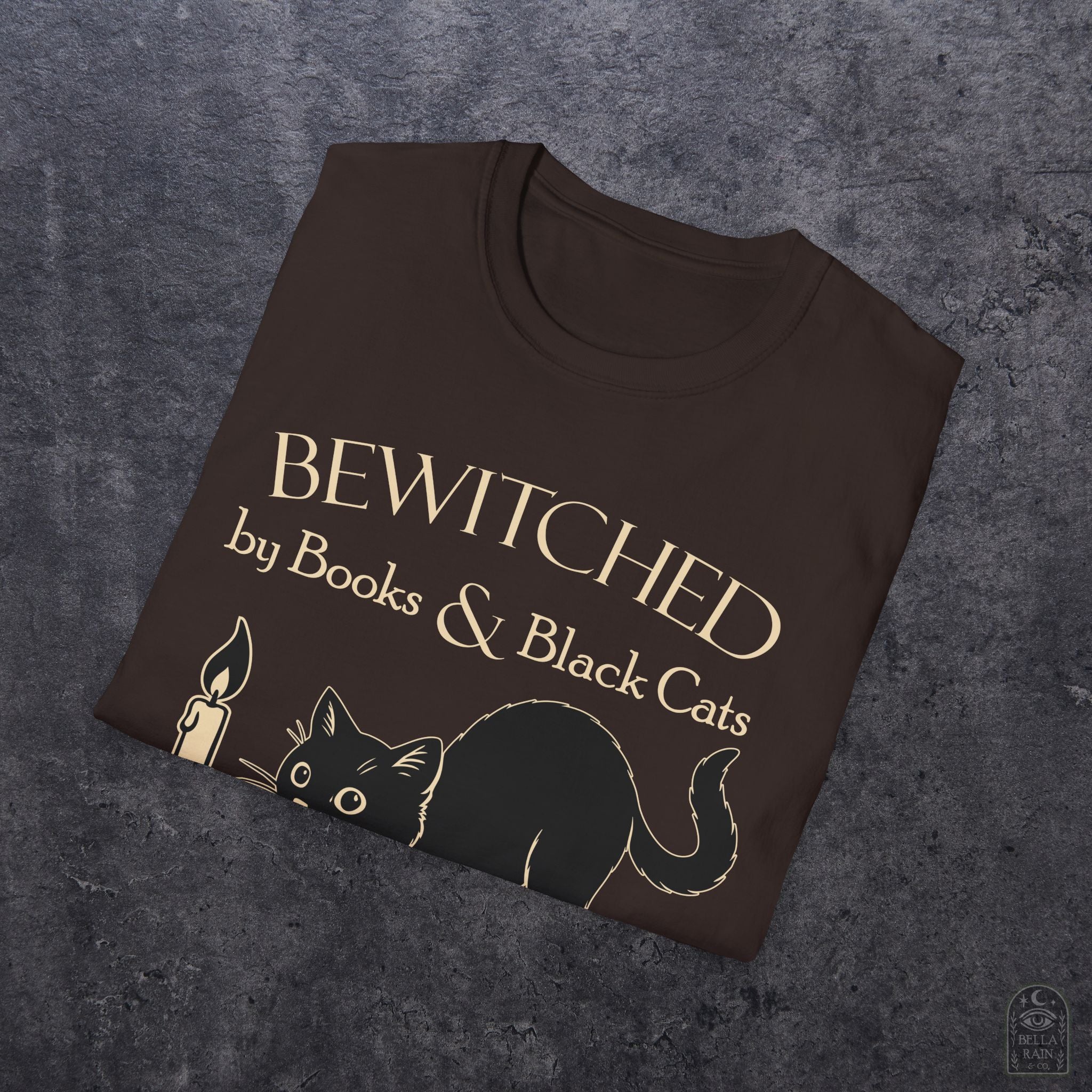 Bewitched by Books & Black Cats Unisex Softstyle T-Shirt