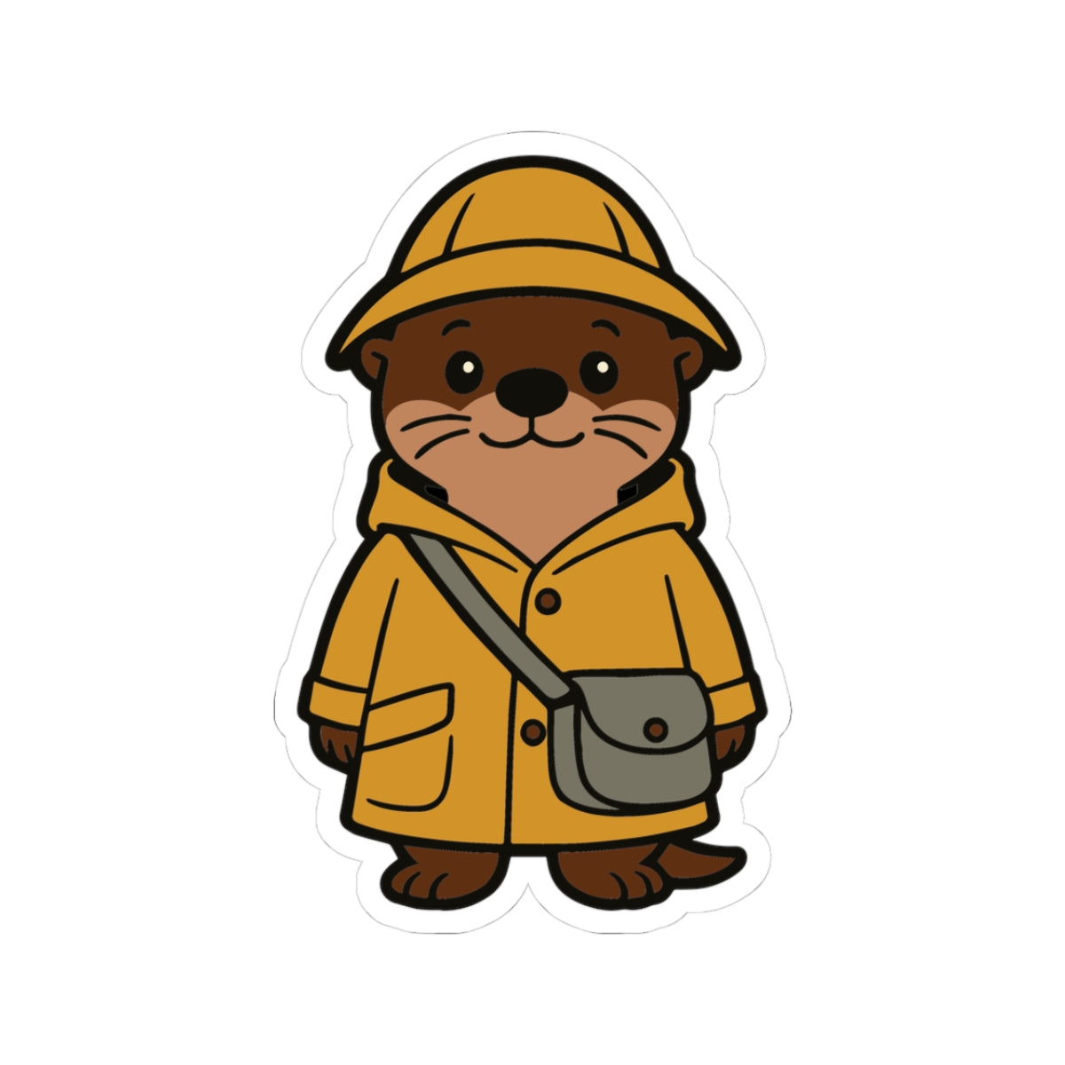 Otter in Raincoat Sticker