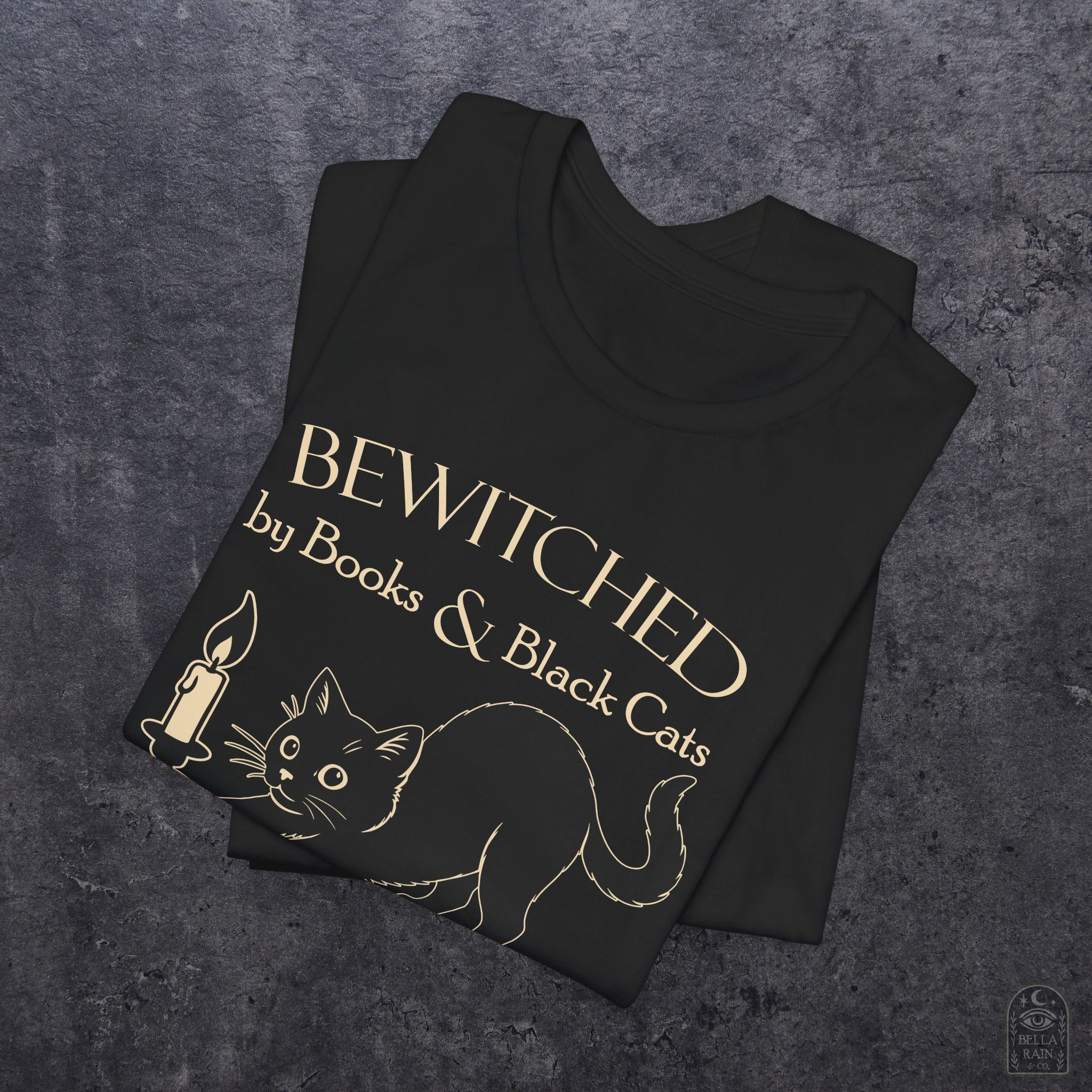 Bewitched by Books & Black Cats PREMIUM T-Shirt