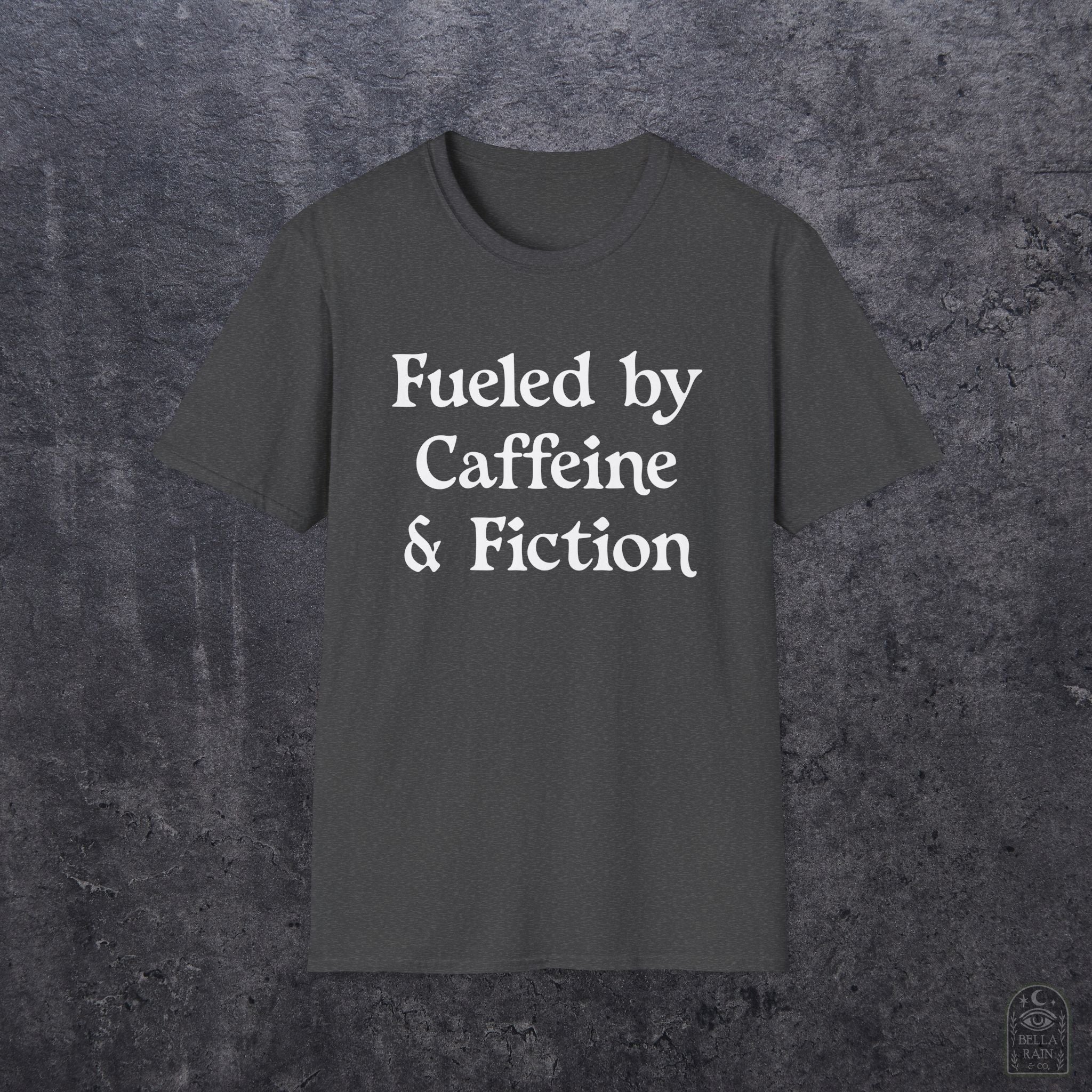 Fueled by Caffeine & Fiction Unisex Softstyle T-Shirt
