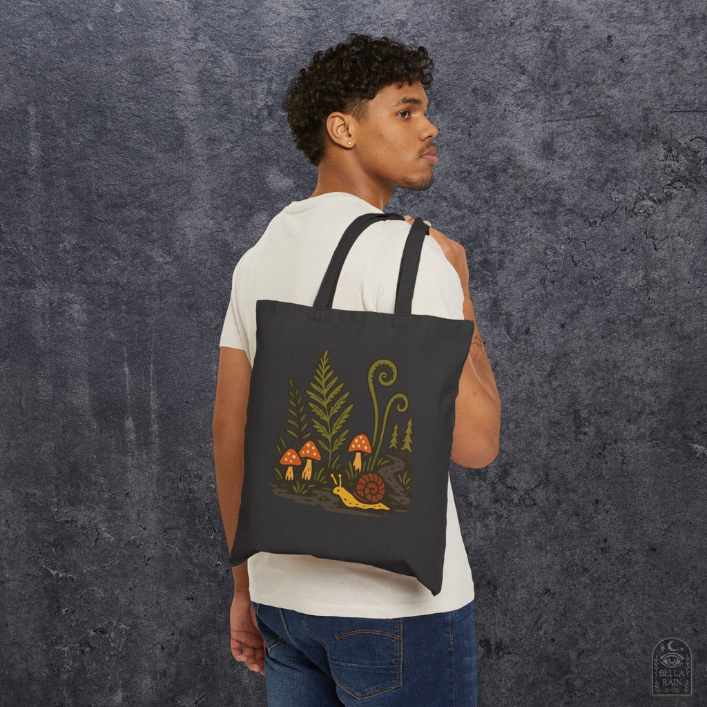 Snailin Away Cotton Canvas Tote