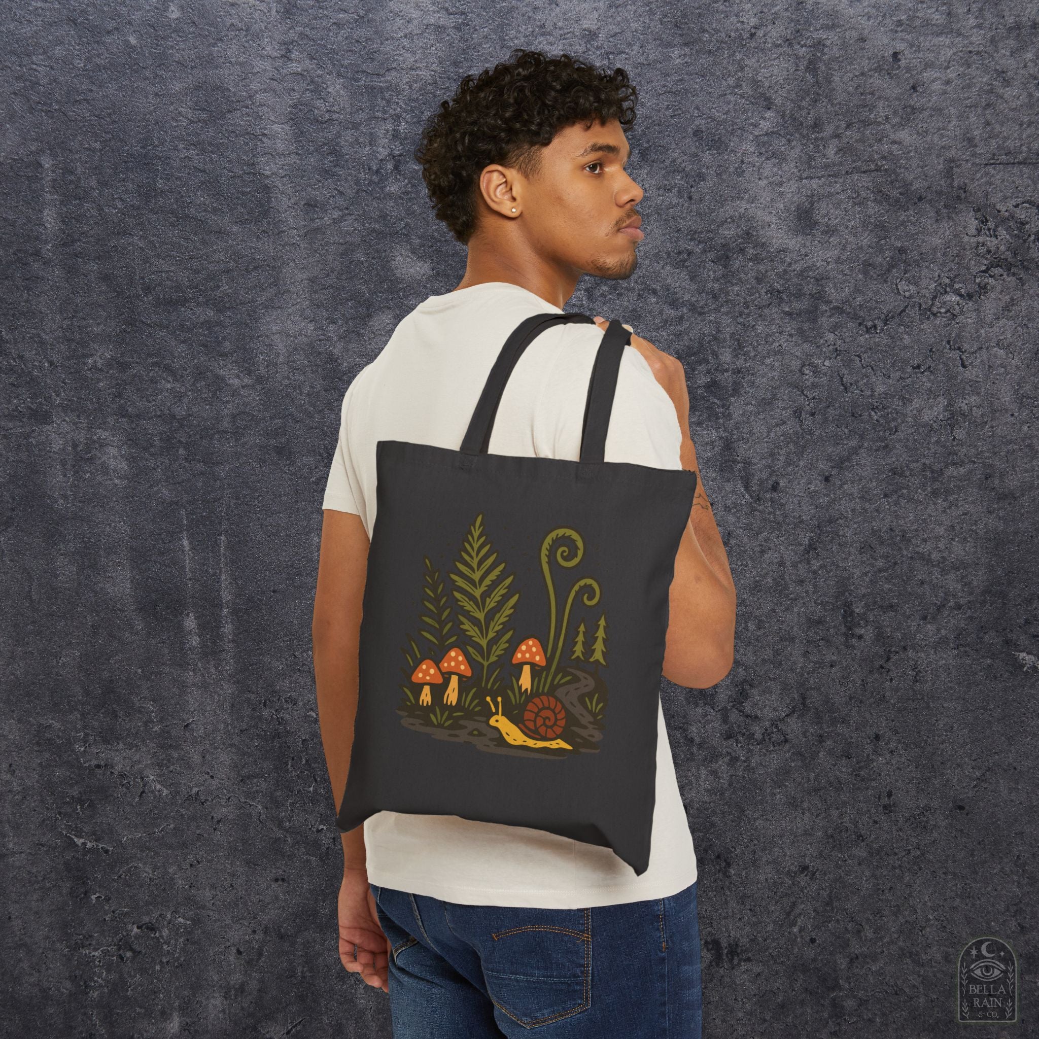 Snailin Away Cotton Canvas Tote