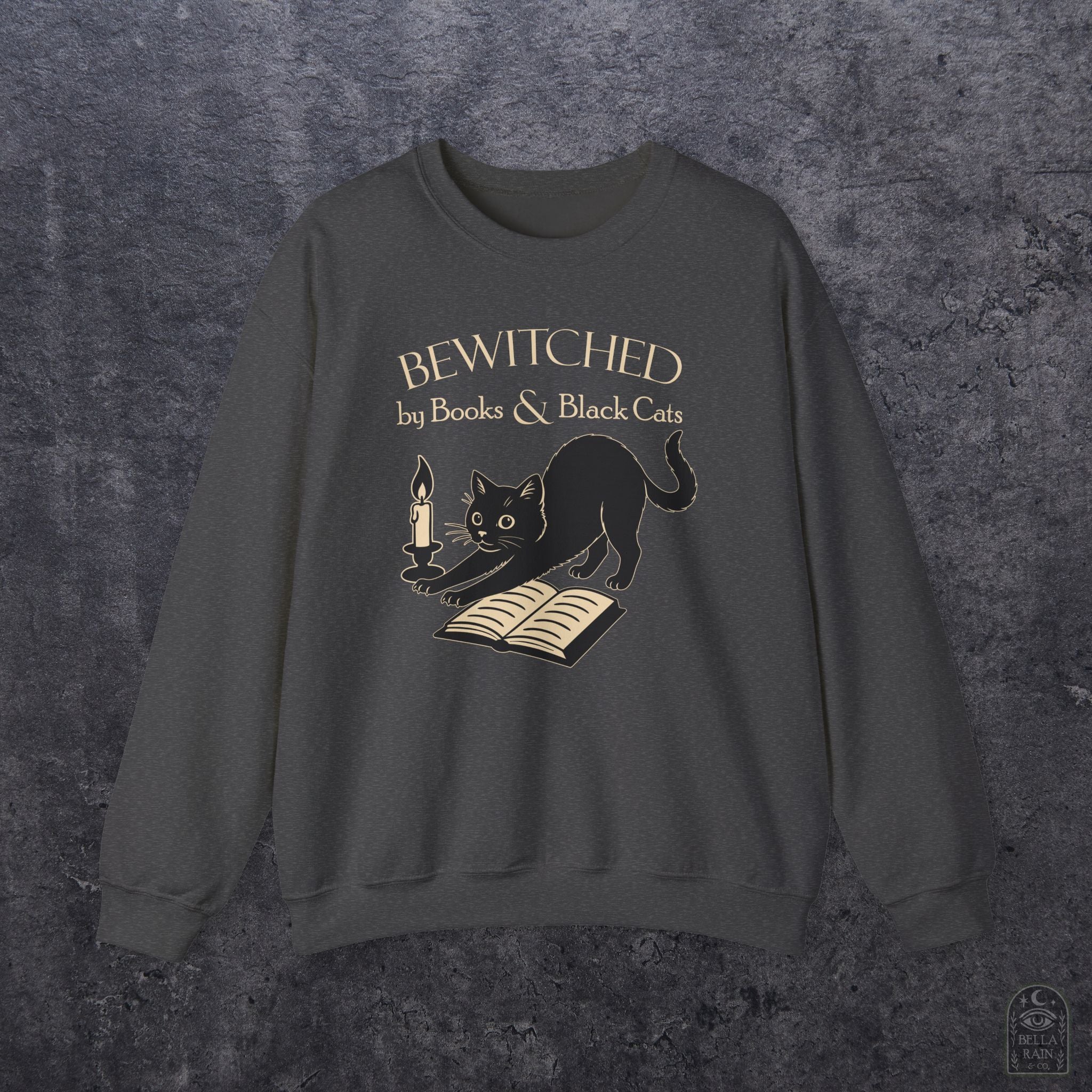Bewitched by Books & Black Cats Crewneck Sweatshirt