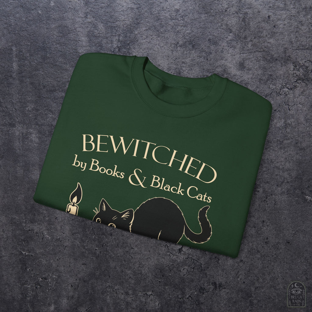 Bewitched by Books & Black Cats Crewneck Sweatshirt