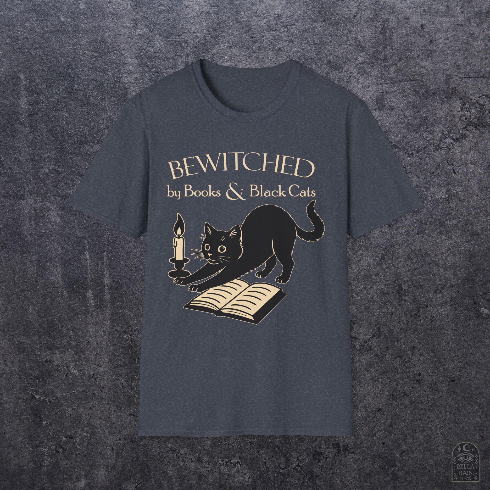 Bewitched by Books & Black Cats Unisex Softstyle T-Shirt