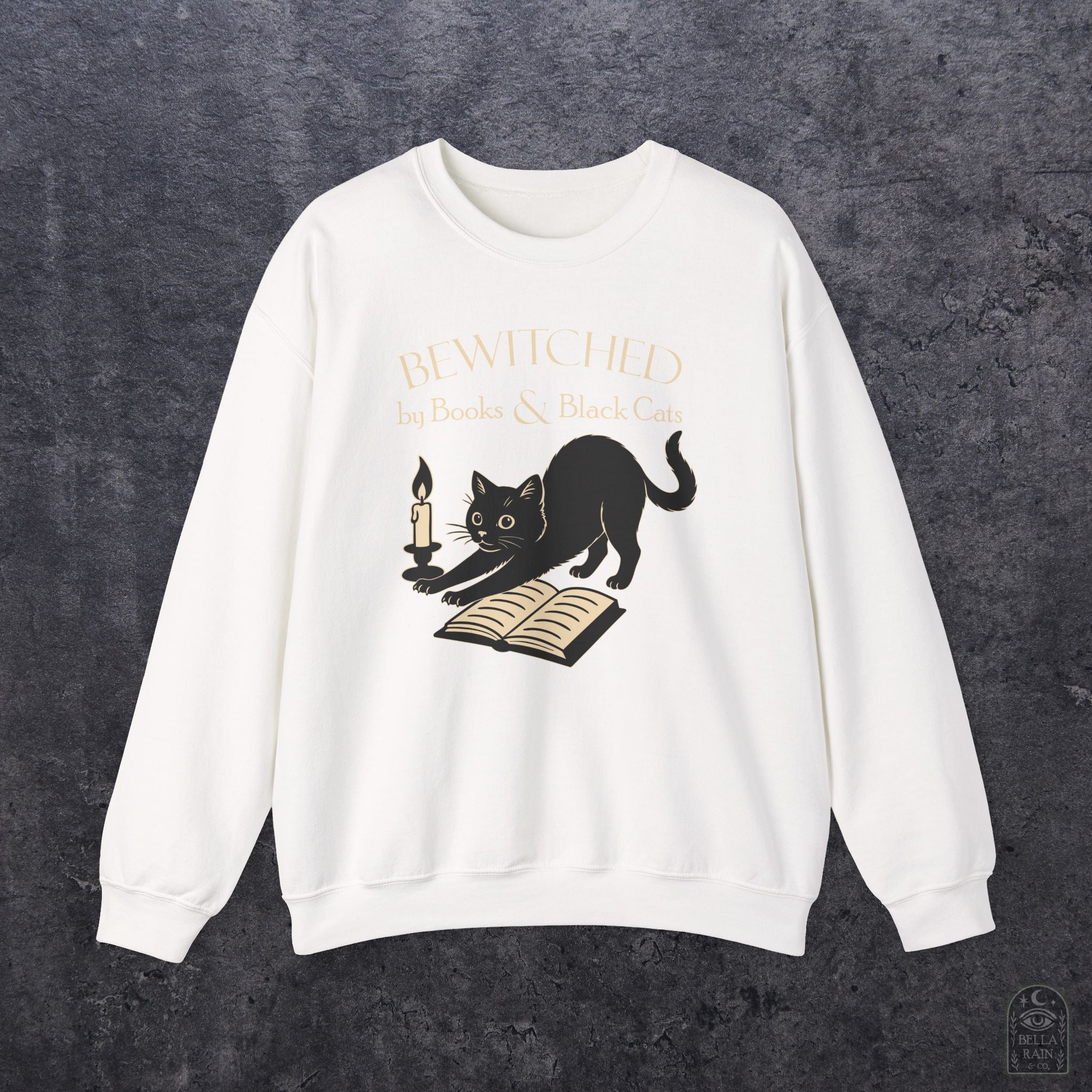 Bewitched by Books & Black Cats Crewneck Sweatshirt