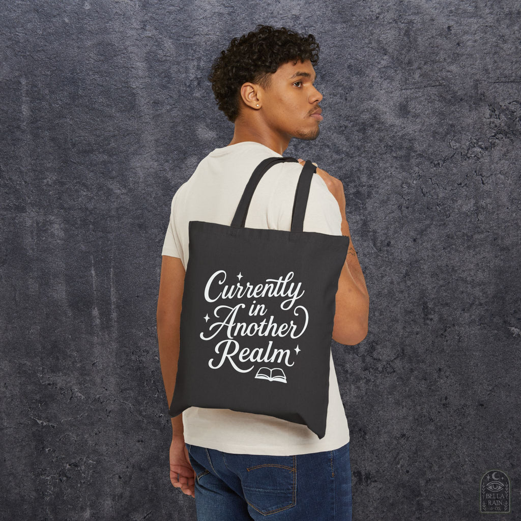 Currently in Another Realm Canvas Tote