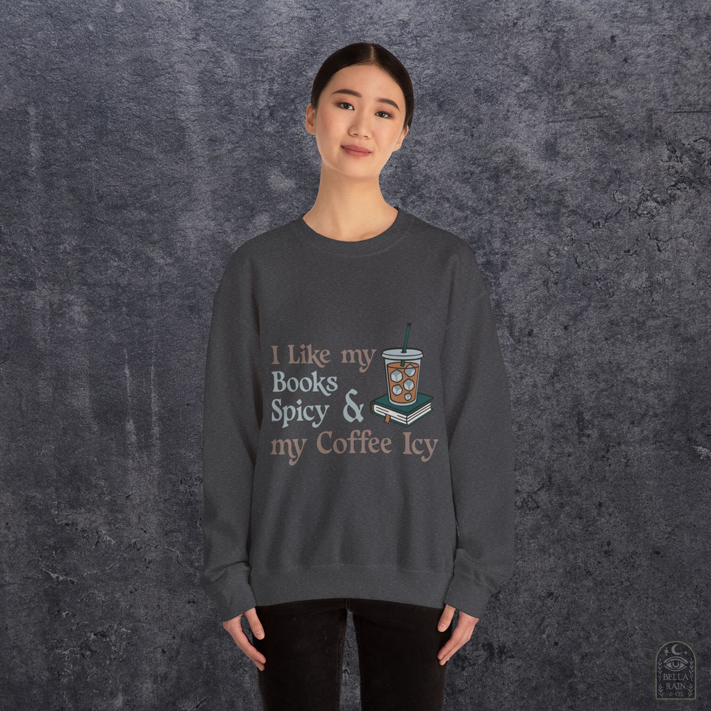 Spicy Books & Icy Coffee Crewneck Sweatshirt