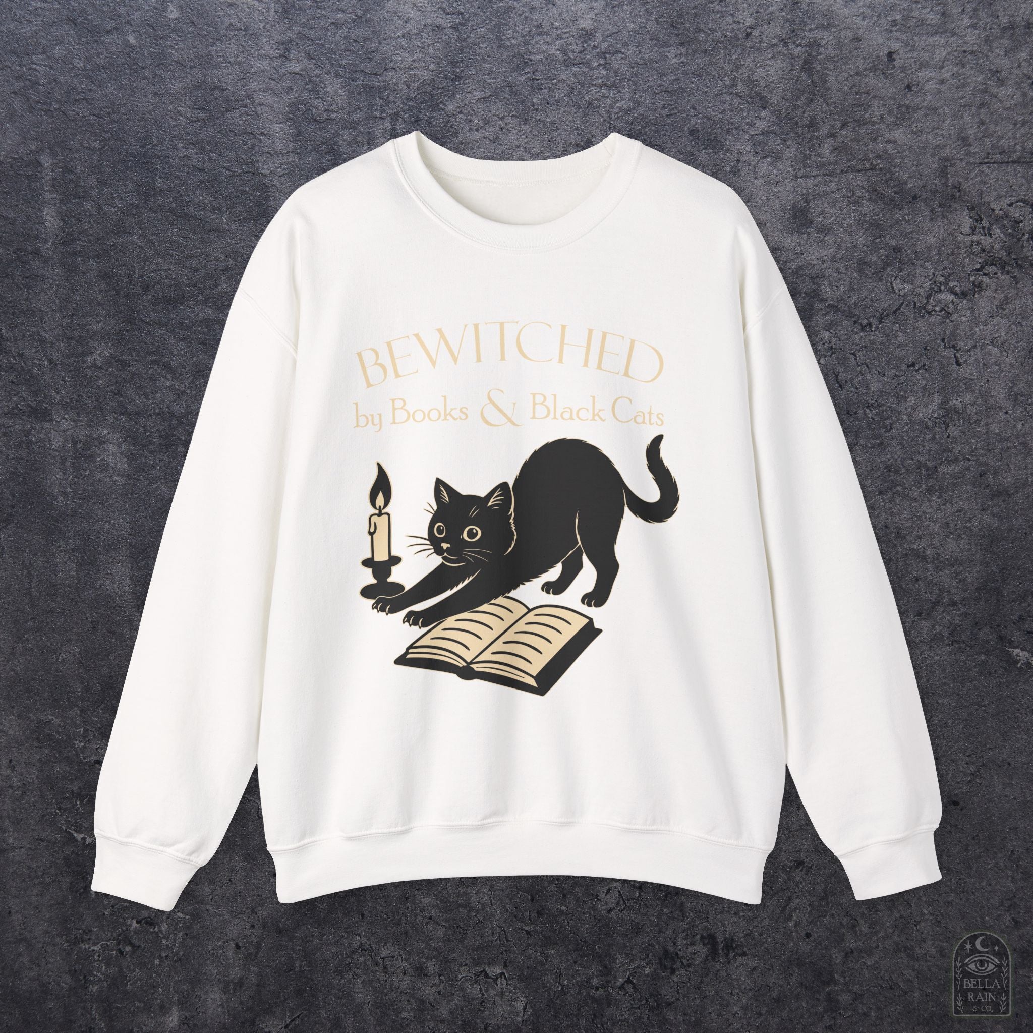 Bewitched by Books & Black Cats Crewneck Sweatshirt