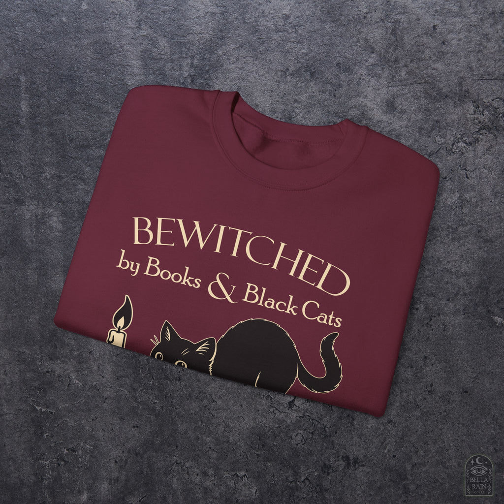 Bewitched by Books & Black Cats Crewneck Sweatshirt