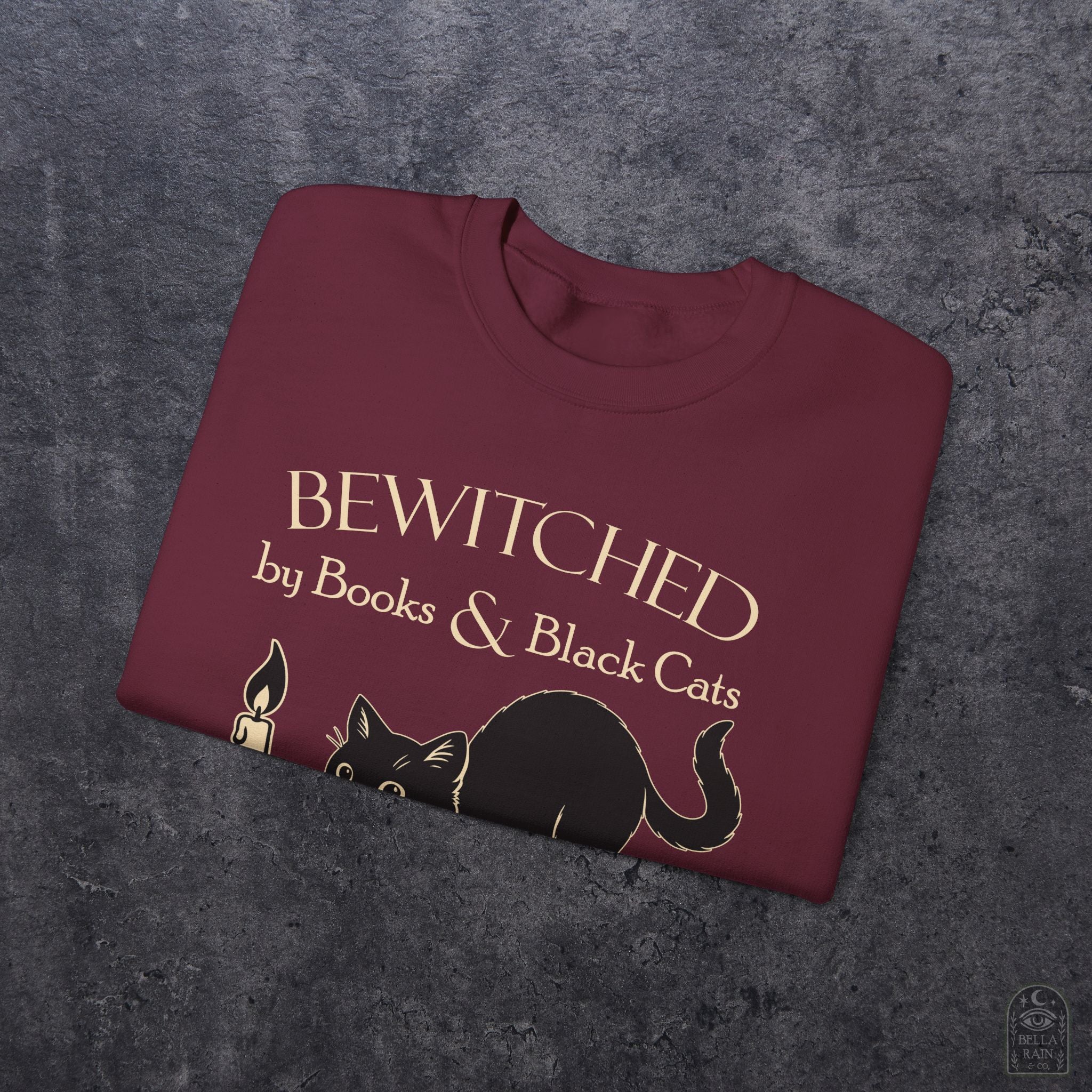 Bewitched by Books & Black Cats Crewneck Sweatshirt