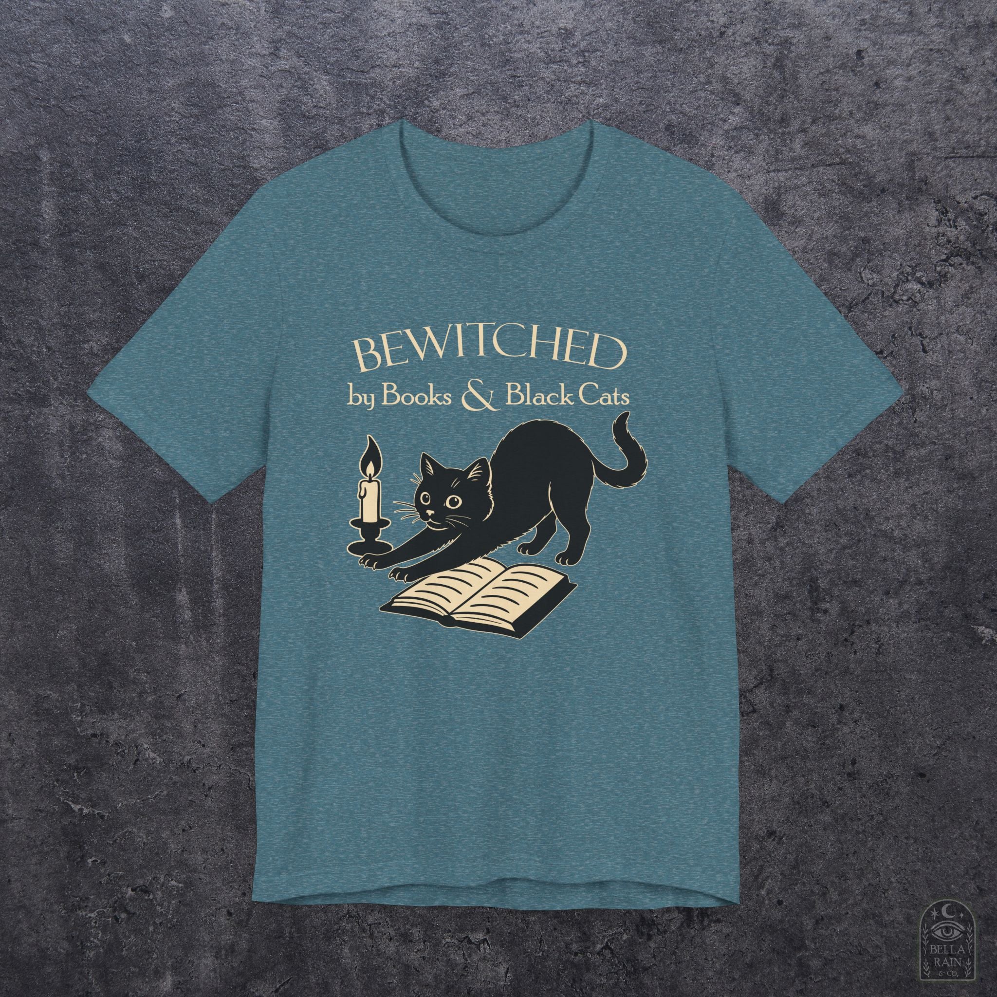 Bewitched by Books & Black Cats PREMIUM T-Shirt