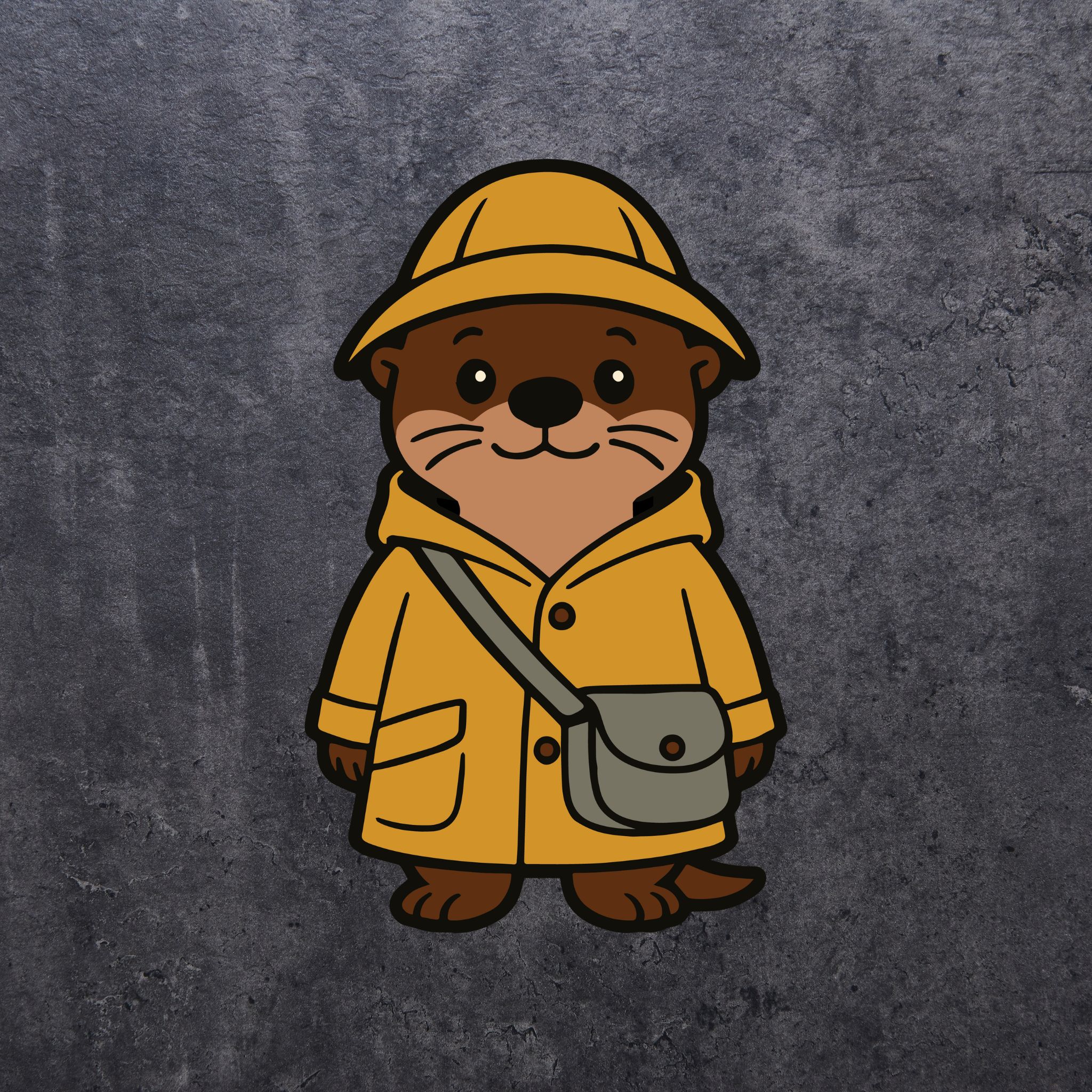 Otter in Raincoat Sticker